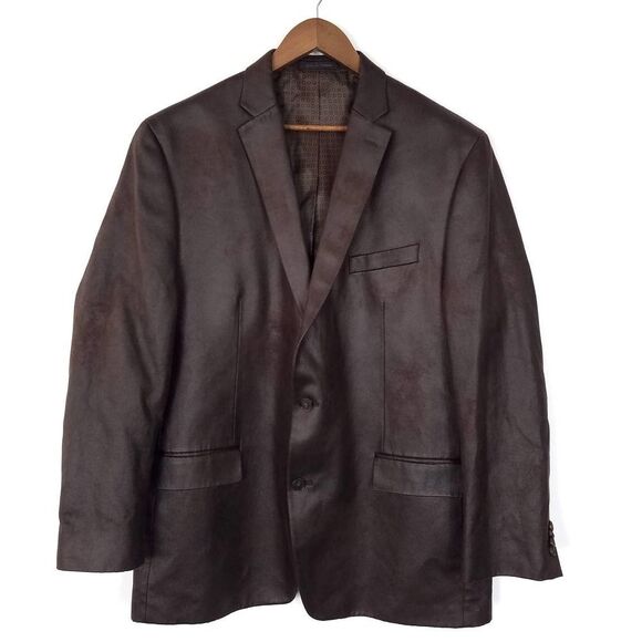 MICHAEL Michael Kors Other - Michael Kors Dark Brown Faux Suede 2 Button Blazer Jacket Sport Coat Size 46